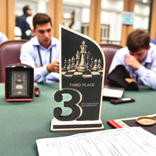 Load image into Gallery viewer, Trophy Award - CUSTOM - Chess - 1st 2nd 3rd Place - 9x5 Inches