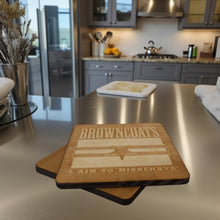 Load image into Gallery viewer, Browncoats Coaster Set of two 4x4in Raw Wood