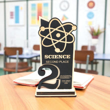 Load image into Gallery viewer, Trophy Award - PERSONALIZED - Science - 1st 2nd 3rd Place - 9x5 Inches