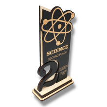 Load image into Gallery viewer, Trophy Award - PERSONALIZED - Science - 1st 2nd 3rd Place - 9x5 Inches