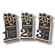 Load image into Gallery viewer, Trophy Award - PERSONALIZED - Science - 1st 2nd 3rd Place - 9x5 Inches