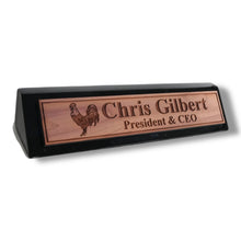 Load image into Gallery viewer, Desk Wedge Name Plate - PERSONALIZED - Chicken - 11 Inches