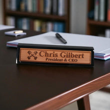 Load image into Gallery viewer, Desk Wedge Name Plate - PERSONALIZED - PIstons - 11 Inches