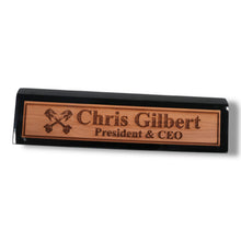 Load image into Gallery viewer, Desk Wedge Name Plate - PERSONALIZED - PIstons - 11 Inches