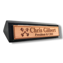 Load image into Gallery viewer, Desk Wedge Name Plate - PERSONALIZED - PIstons - 11 Inches