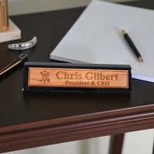 Load image into Gallery viewer, Desk Wedge Name Plate - PERSONALIZED - Giraffe - 11 Inches