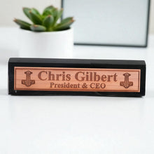 Load image into Gallery viewer, Desk Wedge Name Plate - PERSONALIZED - Mjolnir - 11 Inches