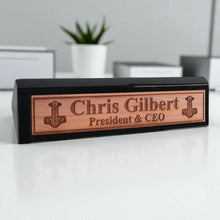 Load image into Gallery viewer, Desk Wedge Name Plate - PERSONALIZED - Mjolnir - 11 Inches
