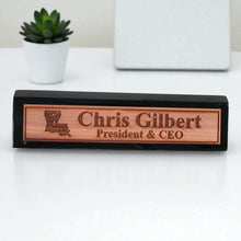 Load image into Gallery viewer, Desk Wedge Name Plate - PERSONALIZED - Louisiana - 11 Inches - Cajun