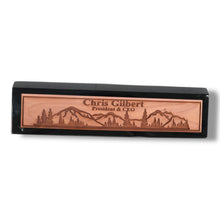 Load image into Gallery viewer, Desk Wedge Name Plate - PERSONALIZED - Mountain Scene - 11 Inches