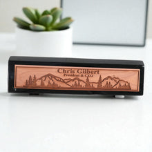 Load image into Gallery viewer, Desk Wedge Name Plate - PERSONALIZED - Mountain Scene - 11 Inches
