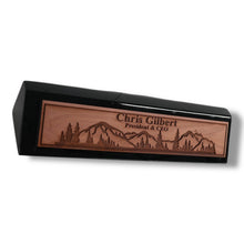 Load image into Gallery viewer, Desk Wedge Name Plate - PERSONALIZED - Mountain Scene - 11 Inches