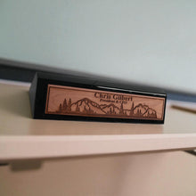 Load image into Gallery viewer, Desk Wedge Name Plate - PERSONALIZED - Mountain Scene - 11 Inches