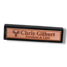 Load image into Gallery viewer, Desk Wedge Name Plate - PERSONALIZED - Moose - 11 Inches