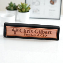 Load image into Gallery viewer, Desk Wedge Name Plate - PERSONALIZED - Moose - 11 Inches