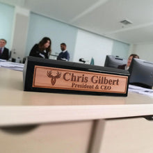 Load image into Gallery viewer, Desk Wedge Name Plate - PERSONALIZED - Moose - 11 Inches