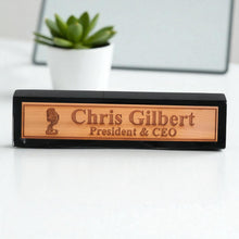 Load image into Gallery viewer, Desk Wedge Name Plate - PERSONALIZED - Microphone - 11 Inches