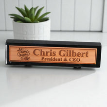 Load image into Gallery viewer, Desk Wedge Name Plate - PERSONALIZED - Merry Christmas - 11 Inches
