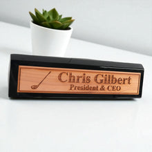Load image into Gallery viewer, Desk Wedge Name Plate - PERSONALIZED - Golf - 11 Inches