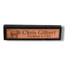 Load image into Gallery viewer, Desk Wedge Name Plate - PERSONALIZED - Indian Rhino - 11 Inches