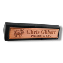 Load image into Gallery viewer, Desk Wedge Name Plate - PERSONALIZED - Indian Rhino - 11 Inches