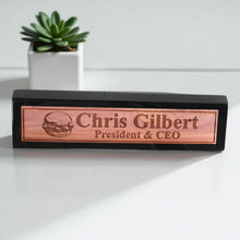 Load image into Gallery viewer, Desk Wedge Name Plate - PERSONALIZED - Hamburger - 11 Inches