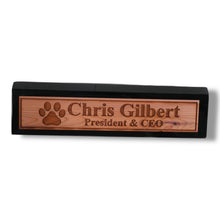 Load image into Gallery viewer, Desk Wedge Name Plate - PERSONALIZED - Dog Paw - 11 Inches