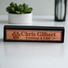 Load image into Gallery viewer, Desk Wedge Name Plate - PERSONALIZED - Dog Paw - 11 Inches