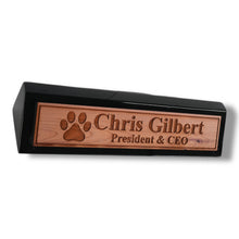 Load image into Gallery viewer, Desk Wedge Name Plate - PERSONALIZED - Dog Paw - 11 Inches