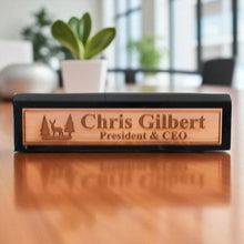 Load image into Gallery viewer, Desk Wedge Name Plate - PERSONALIZED - Deer Scene - 11 Inches
