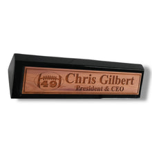 Load image into Gallery viewer, Desk Wedge Name Plate - PERSONALIZED - Football - WITH YOUR NUMBER - 11 Inches