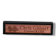Load image into Gallery viewer, Desk Wedge Name Plate - PERSONALIZED - Gears - 11 Inches