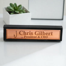 Load image into Gallery viewer, Desk Wedge Name Plate - PERSONALIZED - Fish Hook - 11 Inches