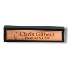 Load image into Gallery viewer, Desk Wedge Name Plate - PERSONALIZED - Fish Hook - 11 Inches