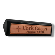 Load image into Gallery viewer, Desk Wedge Name Plate - PERSONALIZED - Cross - 11 Inches