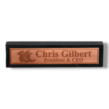 Load image into Gallery viewer, Desk Wedge Name Plate - PERSONALIZED - Cowboy Boots - 11 Inches