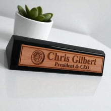Load image into Gallery viewer, Desk Wedge Name Plate - PERSONALIZED - Wheel Tire - 11 Inches