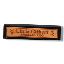 Load image into Gallery viewer, Desk Wedge Name Plate - PERSONALIZED - Viking Protection Rune - 11 Inches
