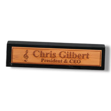 Load image into Gallery viewer, Desk Wedge Name Plate - PERSONALIZED - Treble Clef Music Note - 11 Inches