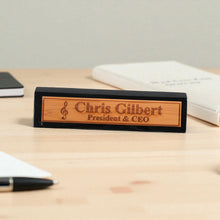 Load image into Gallery viewer, Desk Wedge Name Plate - PERSONALIZED - Treble Clef Music Note - 11 Inches