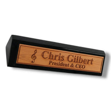 Load image into Gallery viewer, Desk Wedge Name Plate - PERSONALIZED - Treble Clef Music Note - 11 Inches