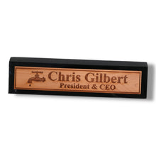 Load image into Gallery viewer, Desk Wedge Name Plate - PERSONALIZED - Water Spigot - 11 Inches