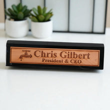 Load image into Gallery viewer, Desk Wedge Name Plate - PERSONALIZED - Water Spigot - 11 Inches