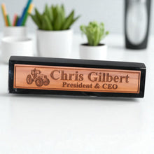 Load image into Gallery viewer, Desk Wedge Name Plate - PERSONALIZED - Tractor - 11 Inches
