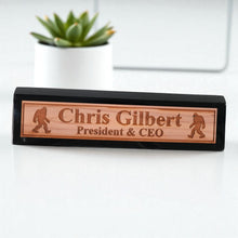 Load image into Gallery viewer, Desk Wedge Name Plate - PERSONALIZED - Bigfoot Sasquatch - 11 Inches