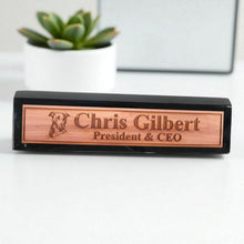 Load image into Gallery viewer, Desk Wedge Name Plate - PERSONALIZED - Pit Bull - 11 Inches