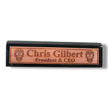 Load image into Gallery viewer, Desk Wedge Name Plate - PERSONALIZED - Sugar Skull - 11 Inches