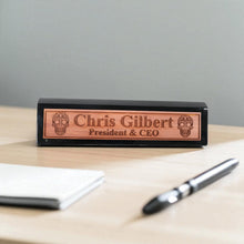 Load image into Gallery viewer, Desk Wedge Name Plate - PERSONALIZED - Sugar Skull - 11 Inches
