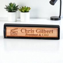 Load image into Gallery viewer, Desk Wedge Name Plate - PERSONALIZED - Worlds most awesome film editor - 11 Inches