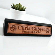 Load image into Gallery viewer, Desk Wedge Name Plate - PERSONALIZED - Demon Trap - 11 Inches
